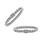 AB-1284-CZW Sterling Silver Bracelet With White Cubic Zirconia Jewelry Bali Designs Inc
